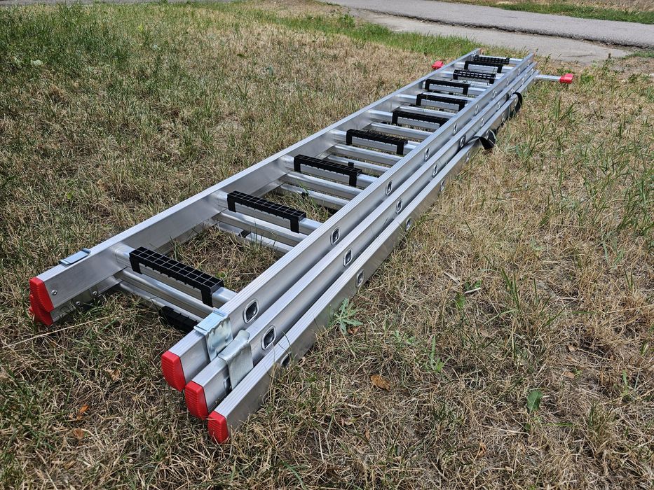 6.8м 3х10 Драбина трьохсекційна Алюмінієва Нова / стремянка