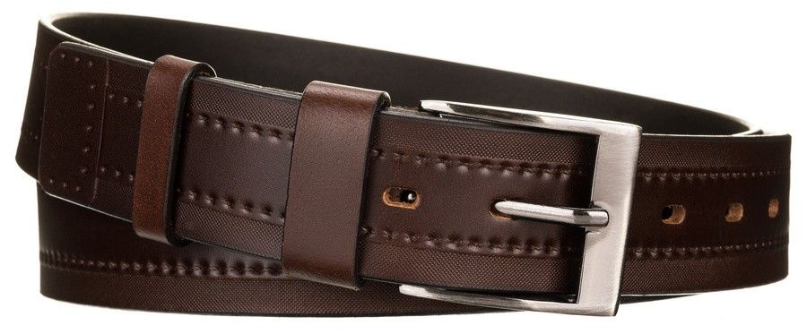 szeroki skórzany pasek męski z ozdobną perforacją - peterson