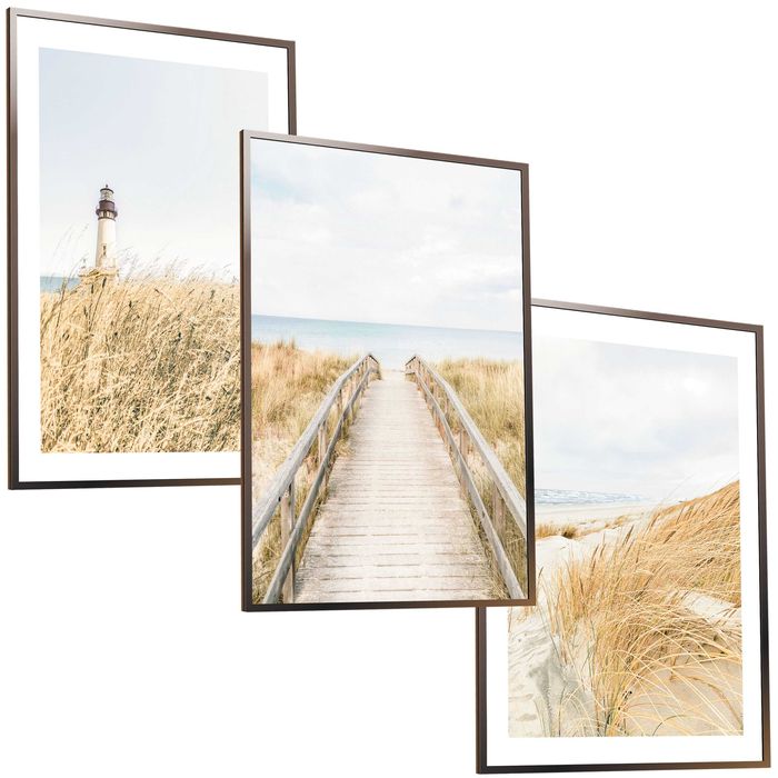 50x40 obrazy w ramie plakaty ramka TRAWA MORZE WIDOKI MOST NATURA BOHO