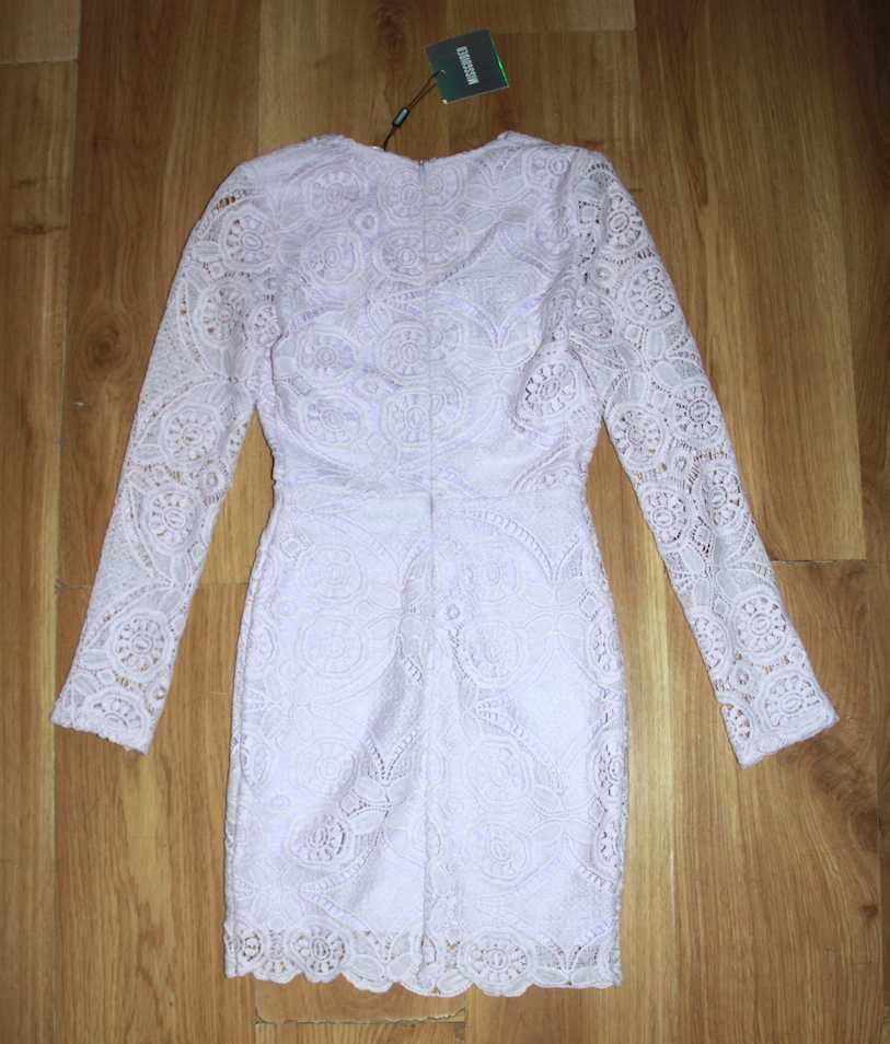 sukienka MISSGUIDED koronka koronkowa 34 xs 36 s fiolet róż fioletowa