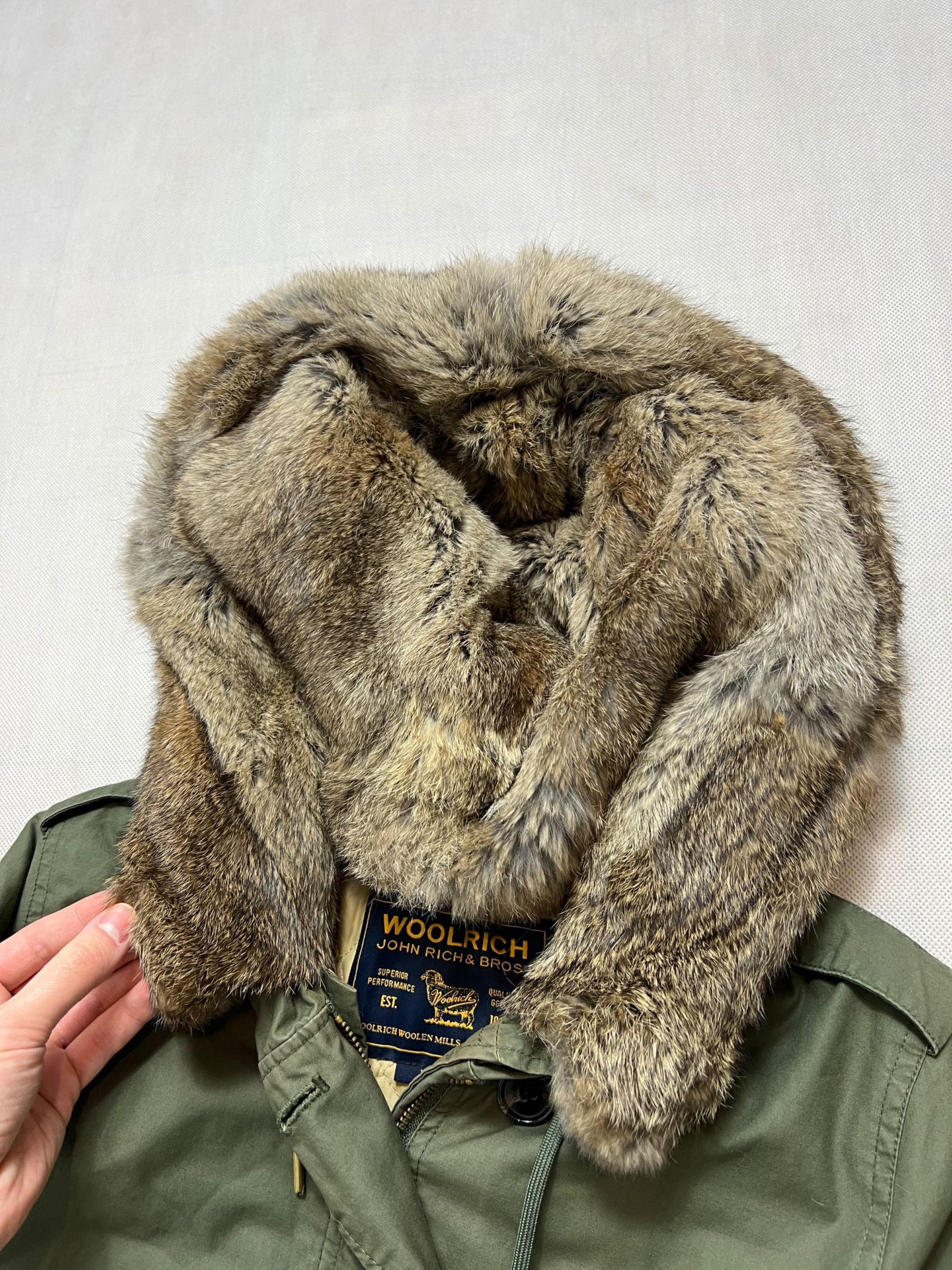 Unisex Kurtka Woolrich + rabbit fur lining vintage