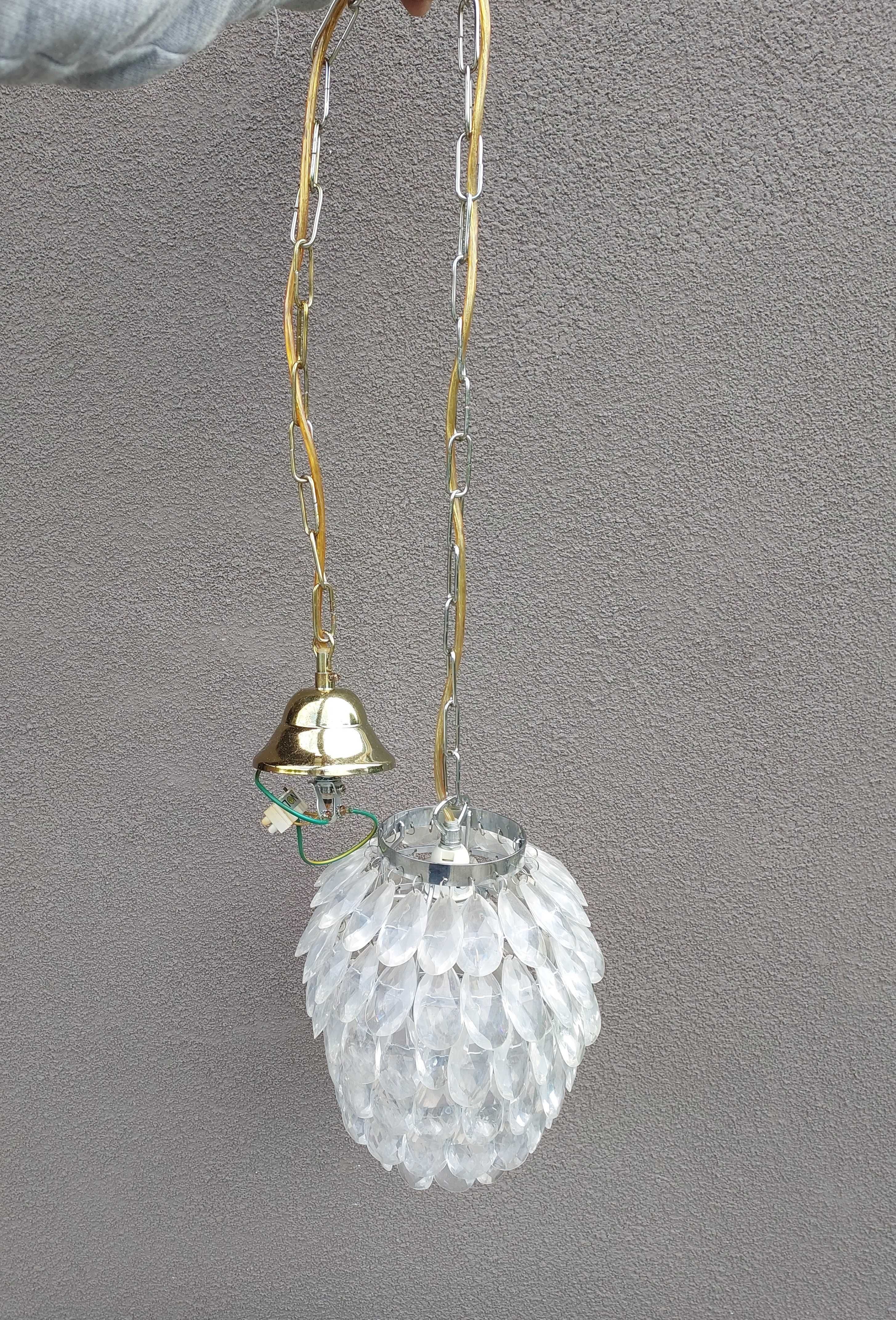 Lampa sufitowa kryształki akrylowe na łańcuchu glamour