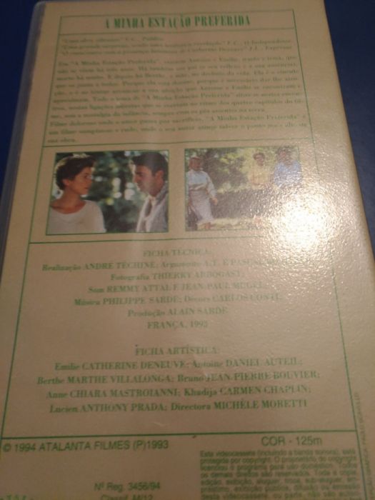 Filme Francês em VHS (A Minha Estaçāo Preferida - André Téchiné)