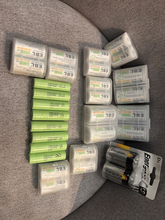 Akumulatorki baterie 18650 R20 R14 litowo-jonowy EBL samsung C D 10000