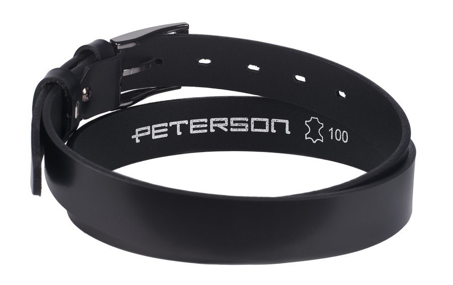 minimalistyczny pasek męski z polerowanej skóry - peterson