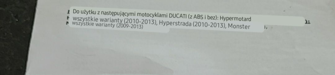 Wskaznik zmiany biegów gipro do ducati z abs i bez