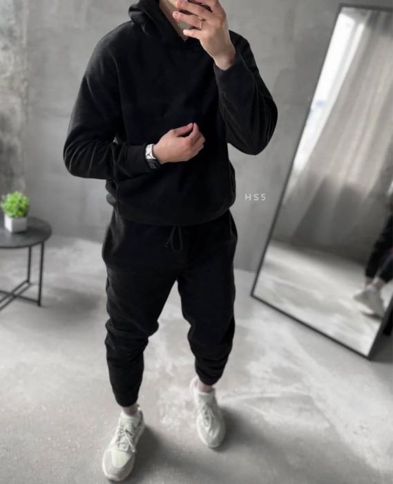 Мужской зимний костюм из флиса POLAR худи/кофта и штаны 48-50 50-52