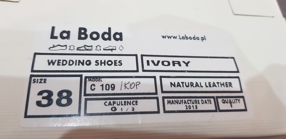 Buty ślubne ivory la boda skóra czółenka skórzane ekskluzywne glamour