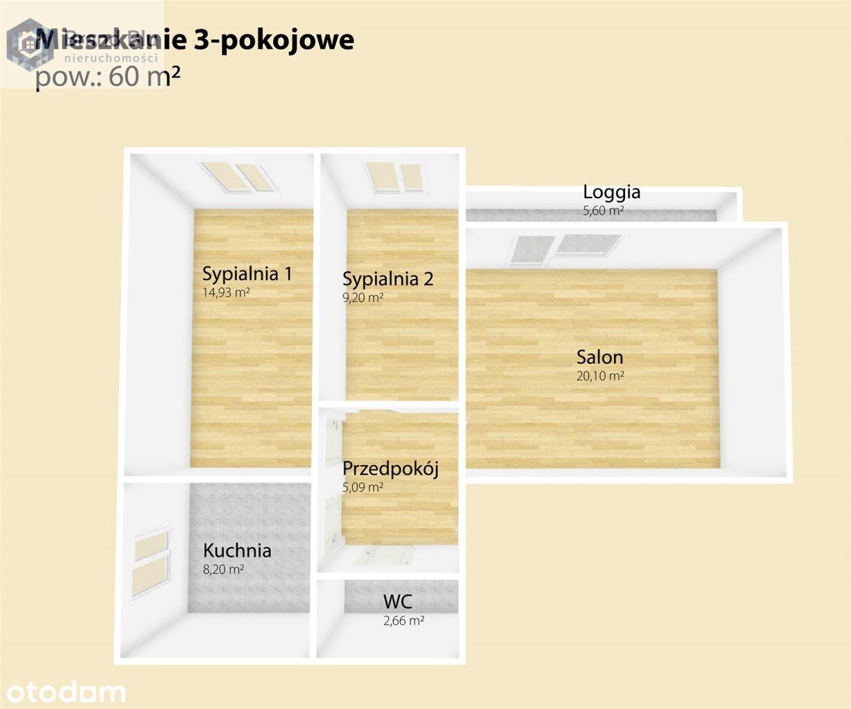 Duże 3-pokojowe mieszkanie ul. Kościelna Trzebnic