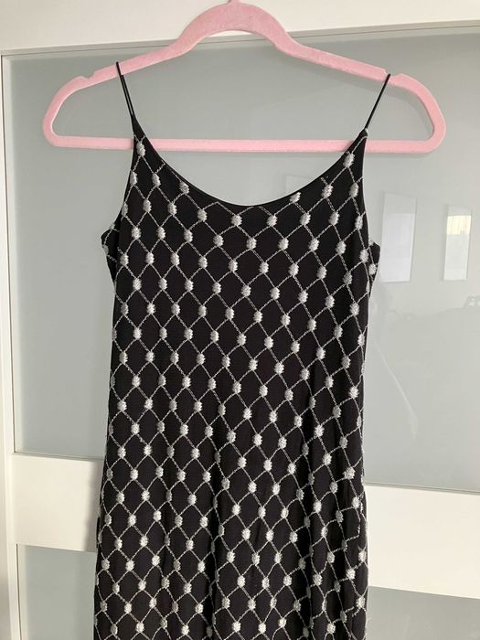 Czarna maxi sukienka vintage Fille a Suivre dopasowana na ramiaczkach