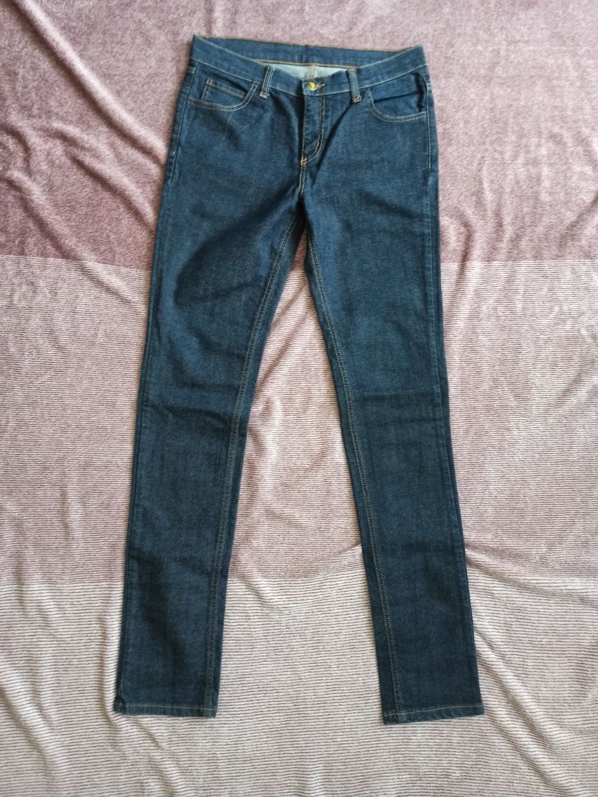 Granatowe jeansy/dżinsy skinny r. 30 XS