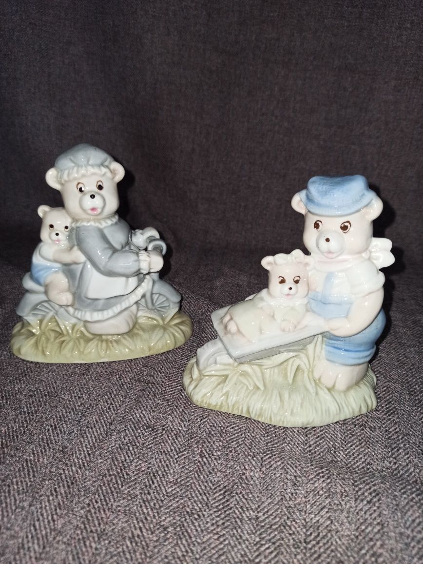 Komplet porcelanowa figurka Chummy Bears Jamestown vintage miś