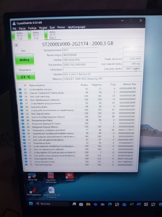 Dysk twardy HDD  2 TB 2,5' Seagate Skyhawk PC Laptop Xbox PS4 NAS