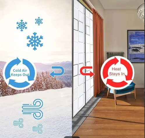 Штора теплоізоляційна магнітна  для дверей.