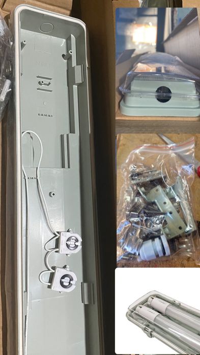 Світильник стельовий лінійний (корпус) для LED ламп Т8 (2х1200) ІР65