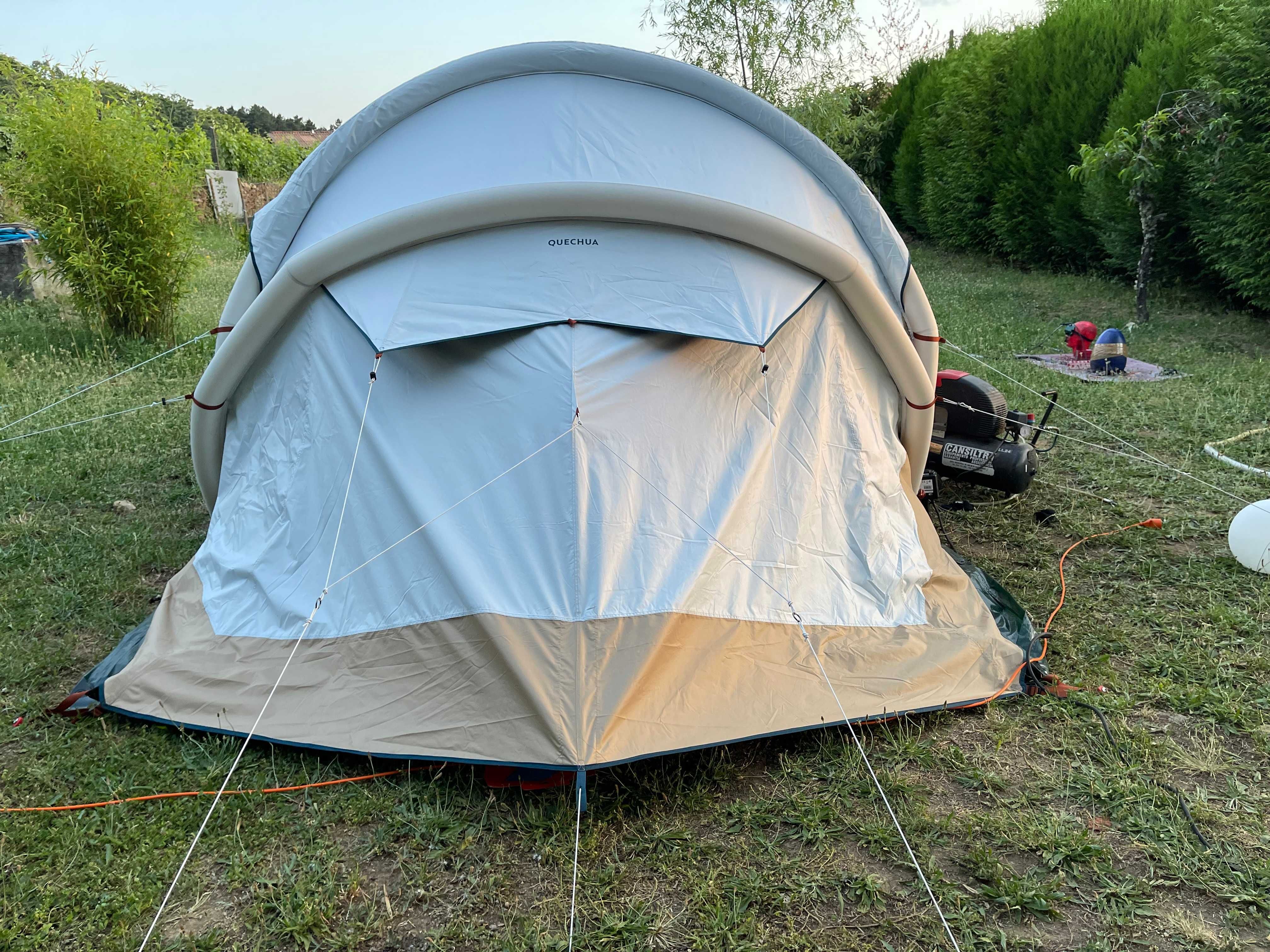 Tenda quechua 4.2 branca e beje com todos os acessórios complementares