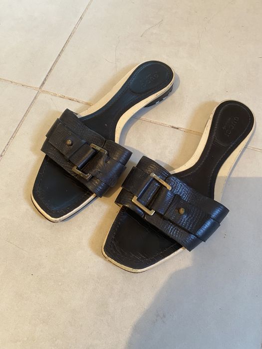 Chinela em pele GUCCI vintage