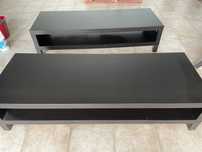 2 Móveis Sala TV, preto-castanho, 120x35x36 cm