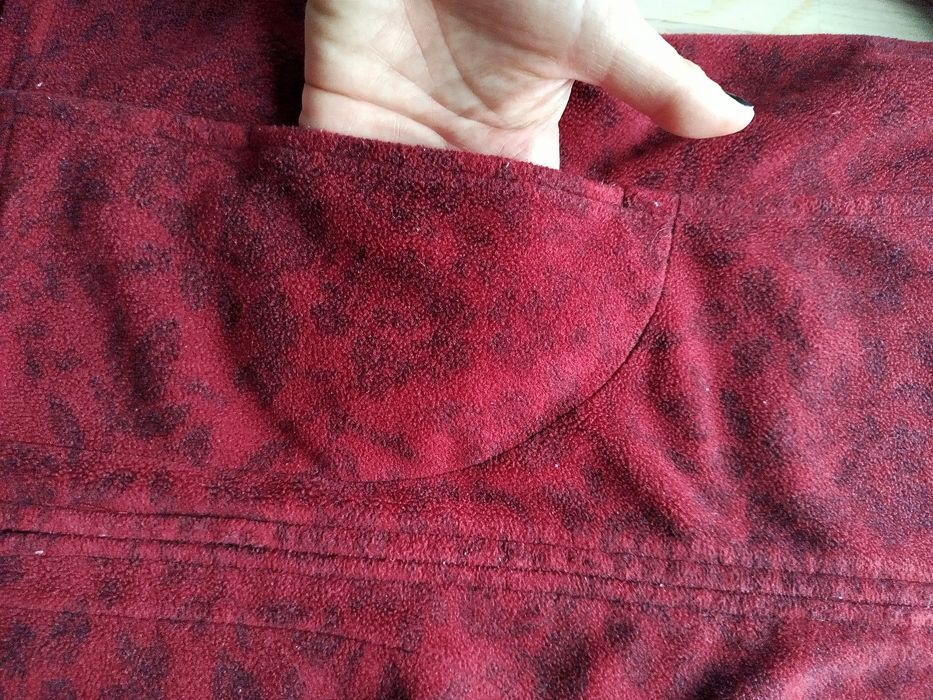 Polar bluza zasuwana polarowa polarkowa ciepła burgundowa kwiaty kwiat