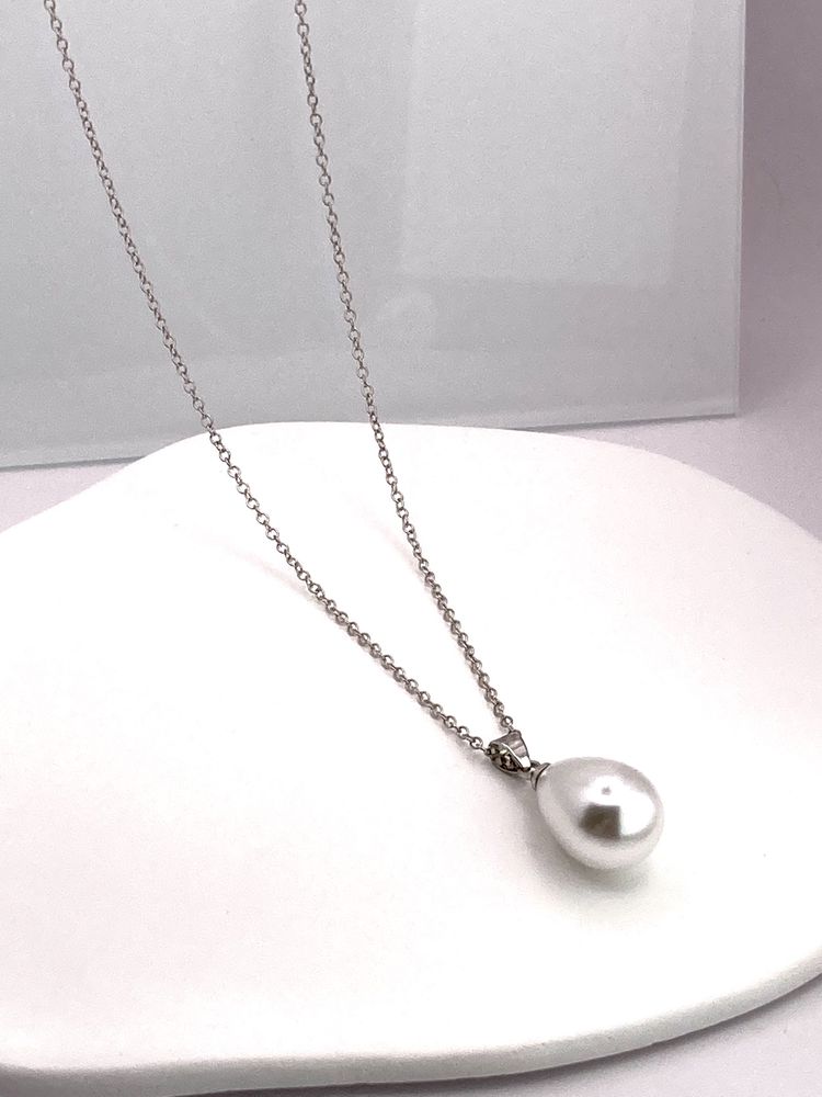 Naszyjnik ze srebra z perłami, faux pearl