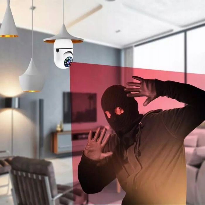 Kamera Szpiegowska Obrotowa Żarówka E27 Wifi IP