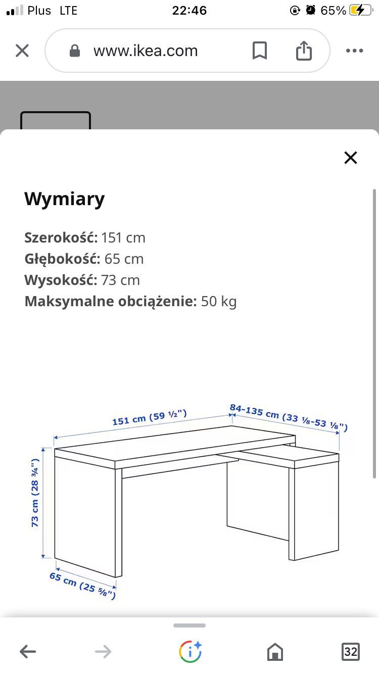 Białe biurko IKEA