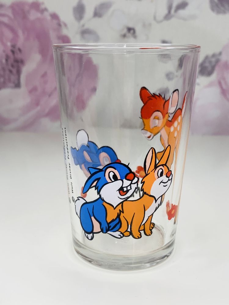 Kolekcjonerska szklanka Bambi Walt Disney vintage