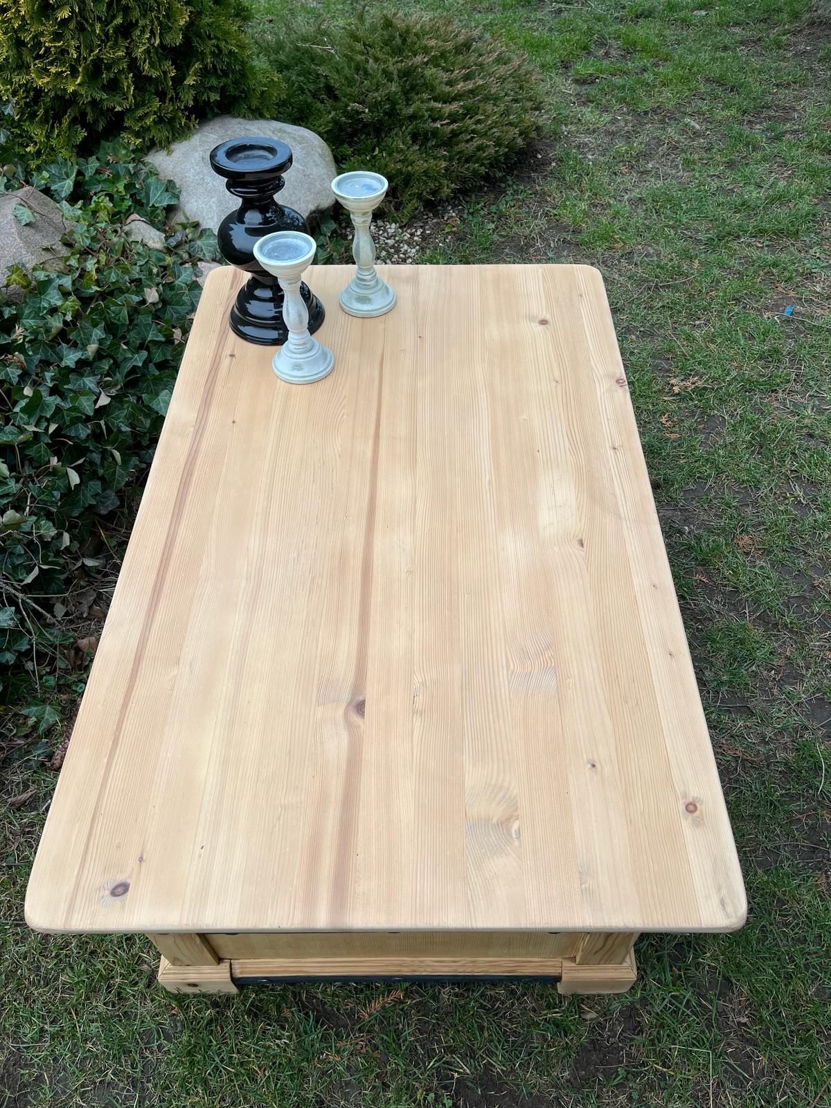 Ława/stolik drewniany/szuflady sosnowa