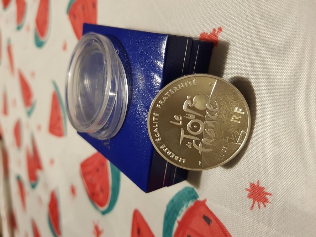 Moeda em Prata, Silver coin, 1/2 EURO Le Tour de France 2003