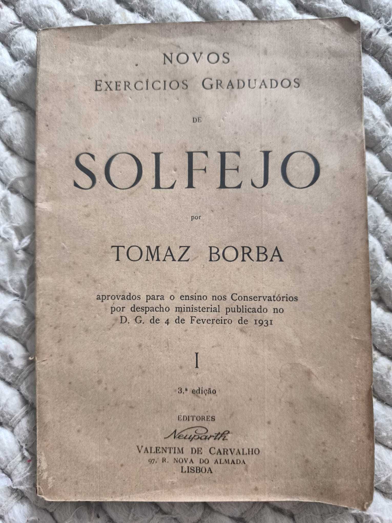 Livro "Novos Exercícios Graduados de Solfejo I" de Tomaz Borba