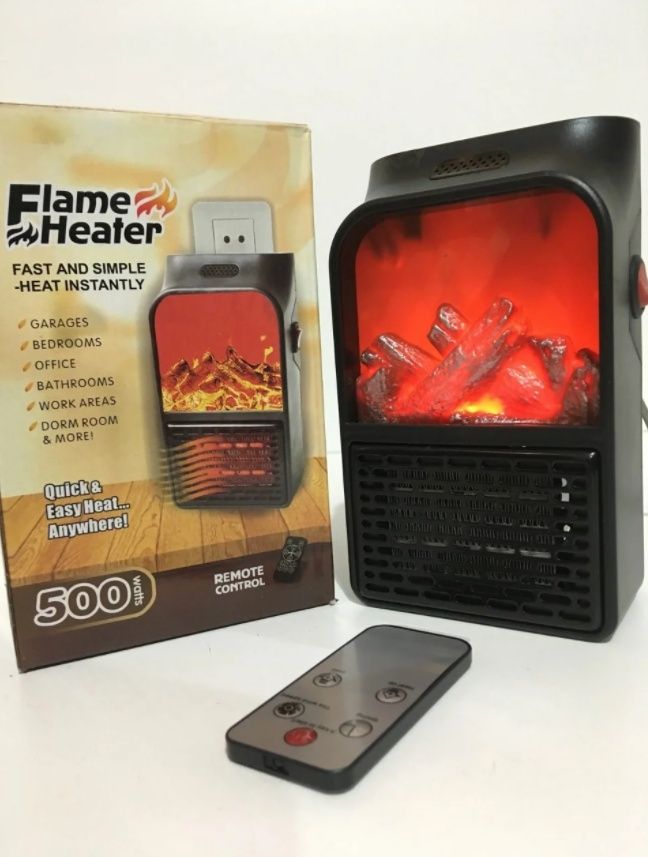 Портативный обогреватель с пультом Flame Heater (500 Вт) Экономный