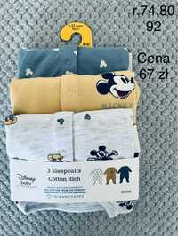 Pajacyki dla chlopca Mickey 3-pak , rozm 74,80,92 Primak Disney