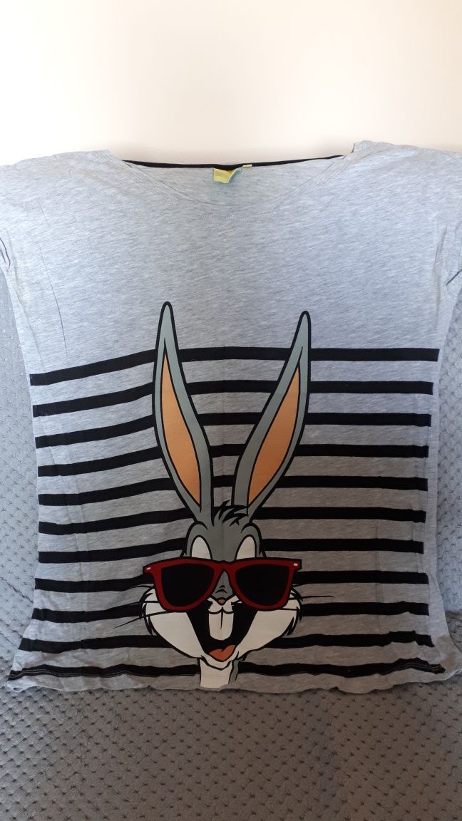 T-shirt z nadrukiem, Terranova, Królik Bugs rozmiar L, stan b. dobry