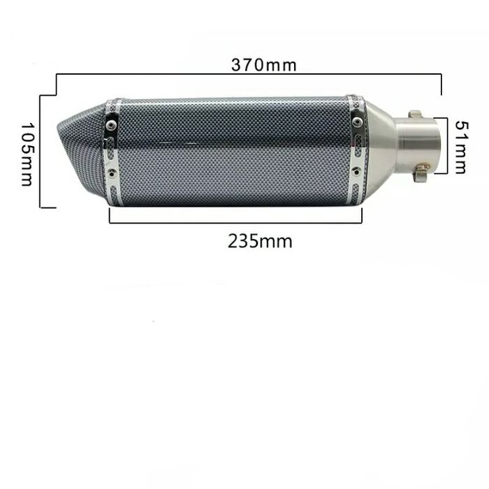 Прямоточний мотоглушник прямоток діаметр 38/51 мм Akrapovic модель Car