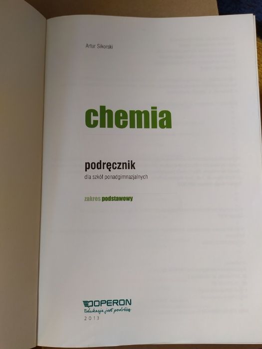 Chemia Operon dla szkół ponadgimnazjalnych