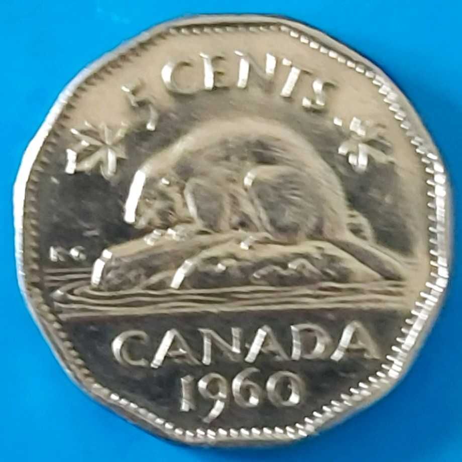 5 Cêntimos de 1960, Canadá, Rainha Isabel II