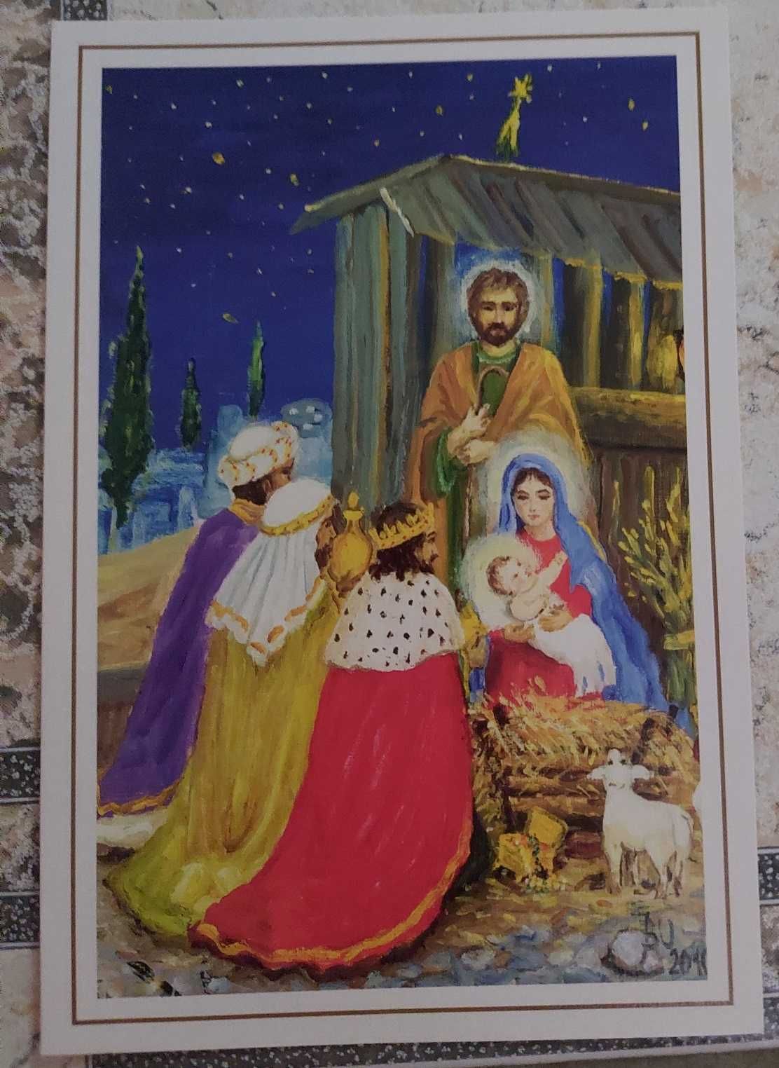 Pocztówki-kartki okolicznościowe, świąteczne Boże Narodzenie zestaw 1