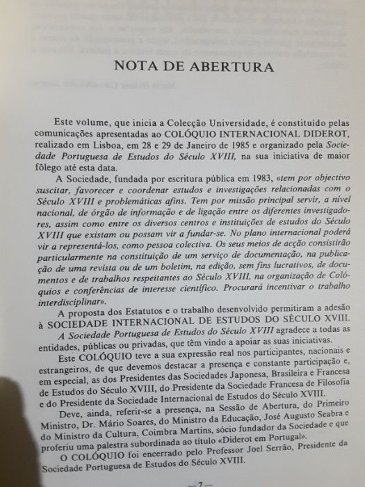 Colóquio sobre Diderot / Diderot et sa Morale