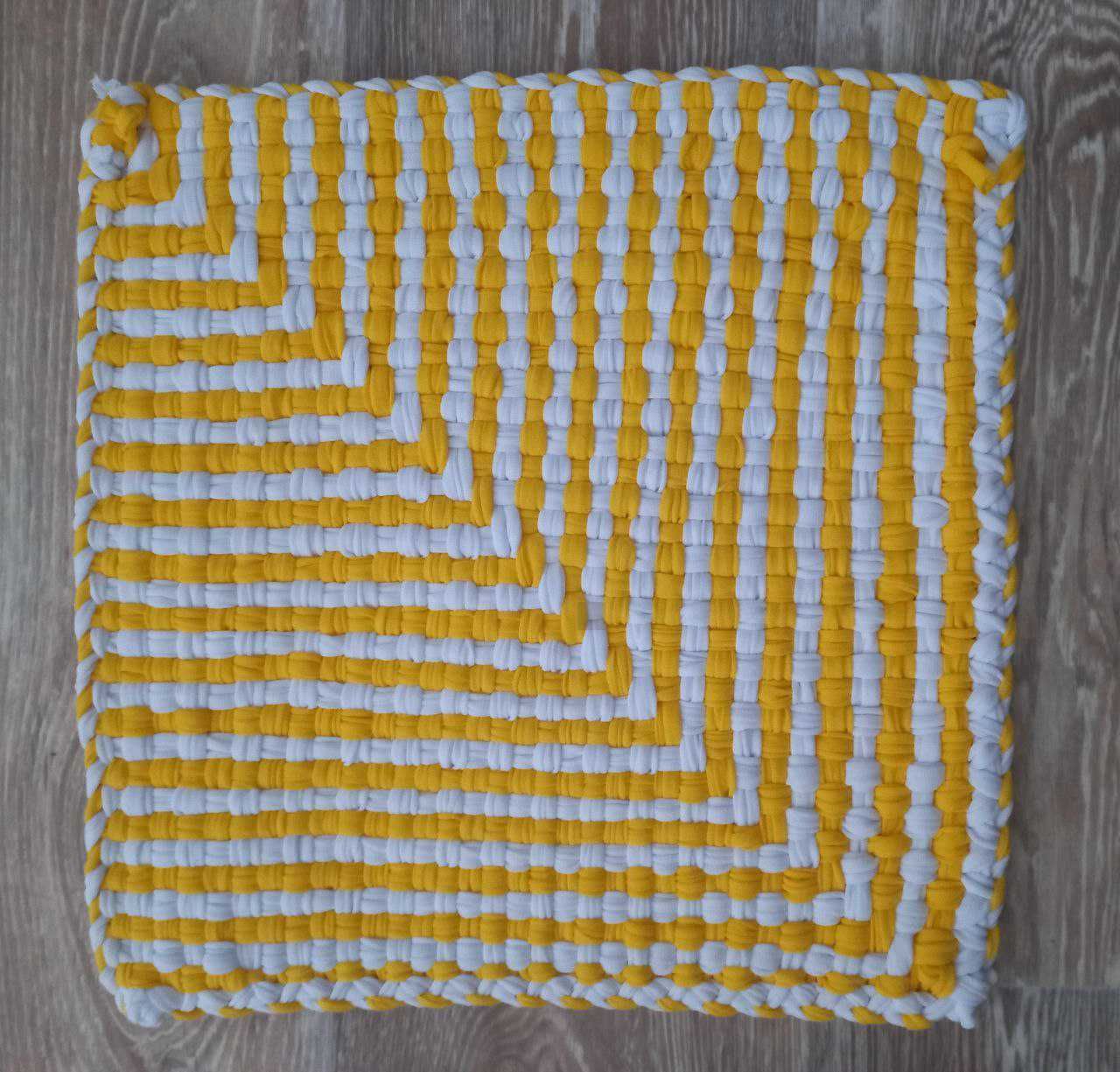 коврик плетений з бавовни килимок для табурету