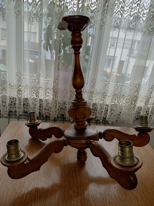Żyrandol duży piecioramienny