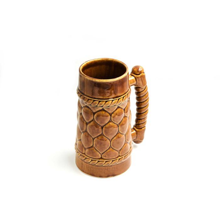 Kufel ceramiczny ceramika brązowy brąz vintage lata 60 60s 1960s 20th