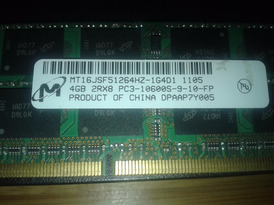 DDR3 4GB Hynix, Kingston, Samsung SO-DIMM 1600 1333 1066 MHz Intel/Amd