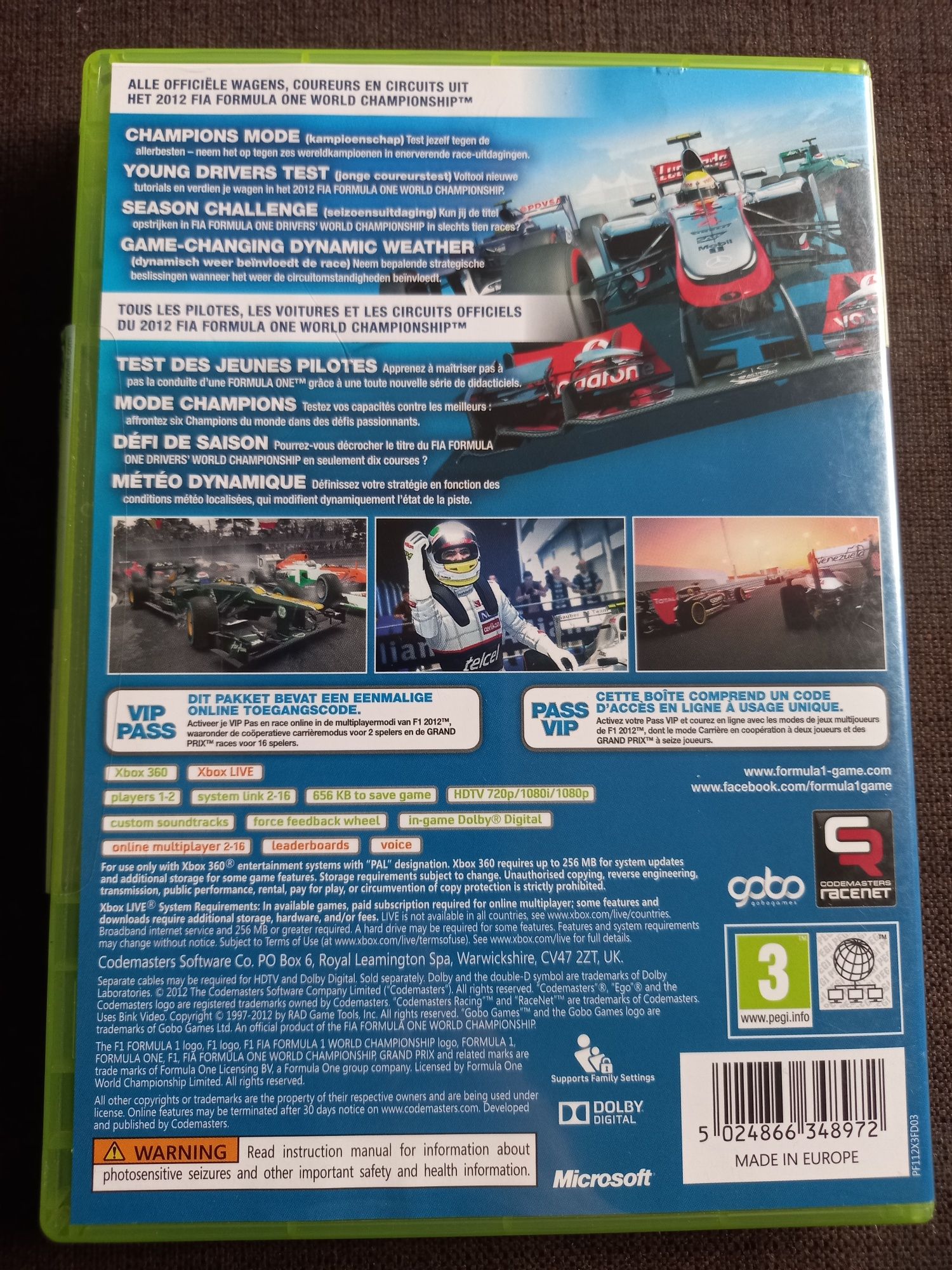 Gra Formuła 1 2012 na konsolę xbox 360 stan BDB!!! F1