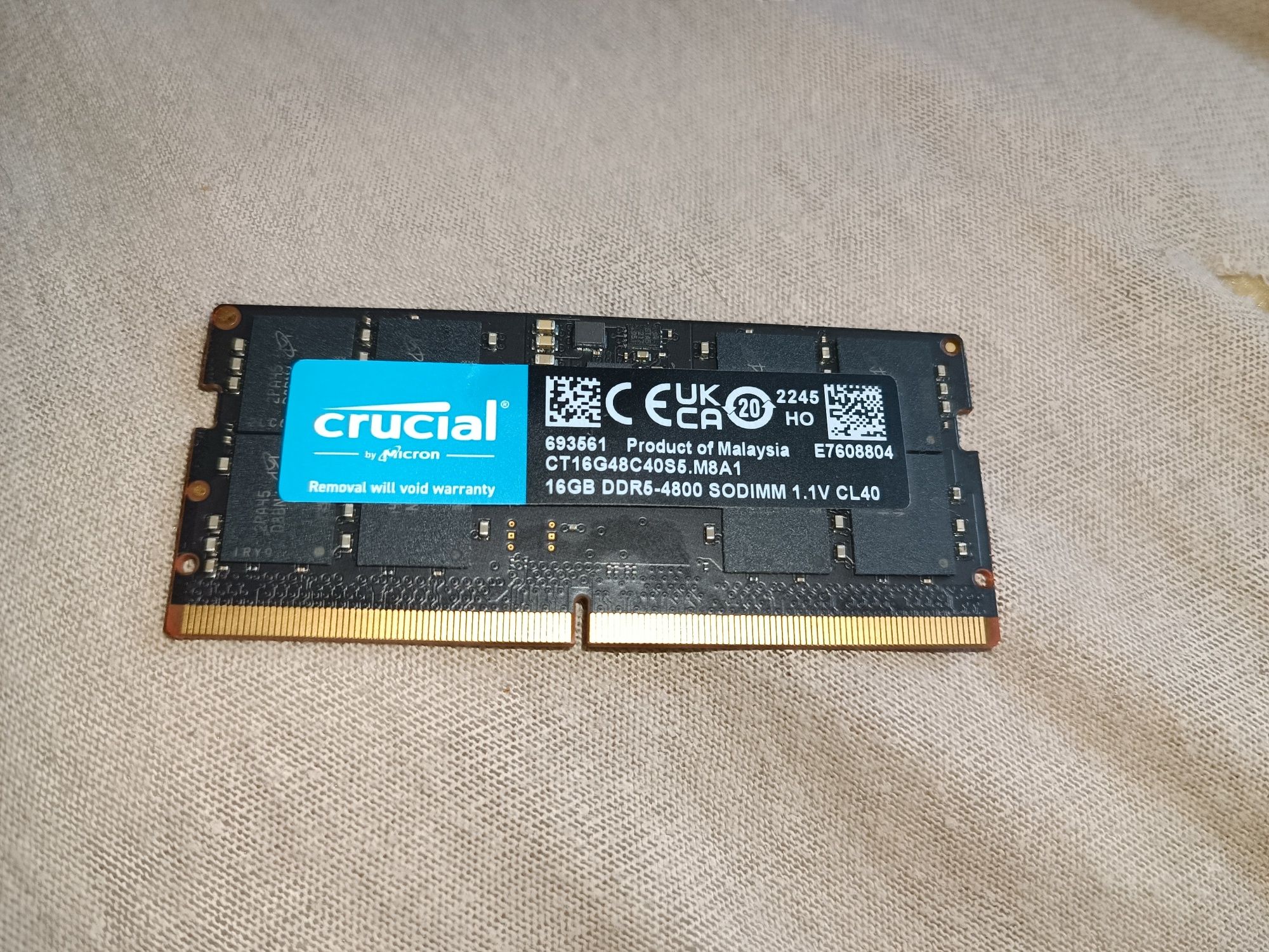 CT16G48C40S5.M8A1 16GB DDR5-4800 SODIMM 1.1V CL40