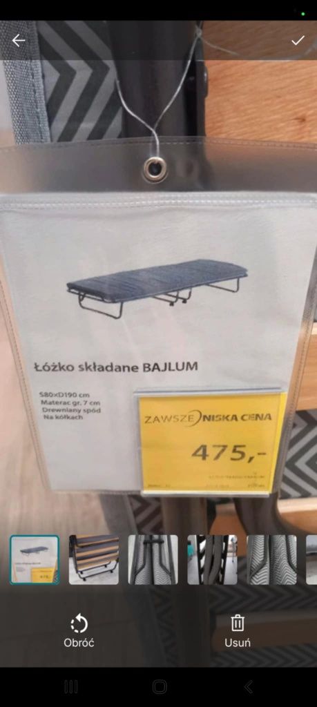 Łóżko składane dostawka