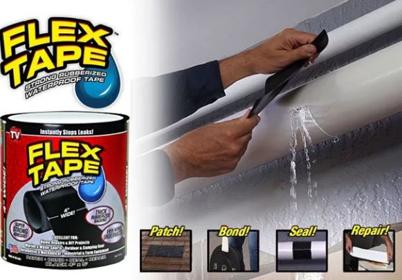 Водонепроницаемая изоляционная лента Flex Tape скотч 10х150 см черная