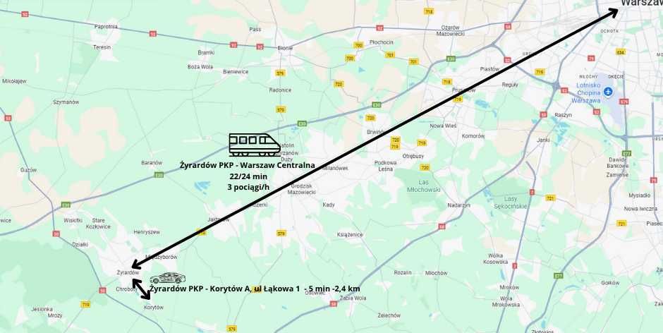 działka 2400m2, 27 min od Warszawy