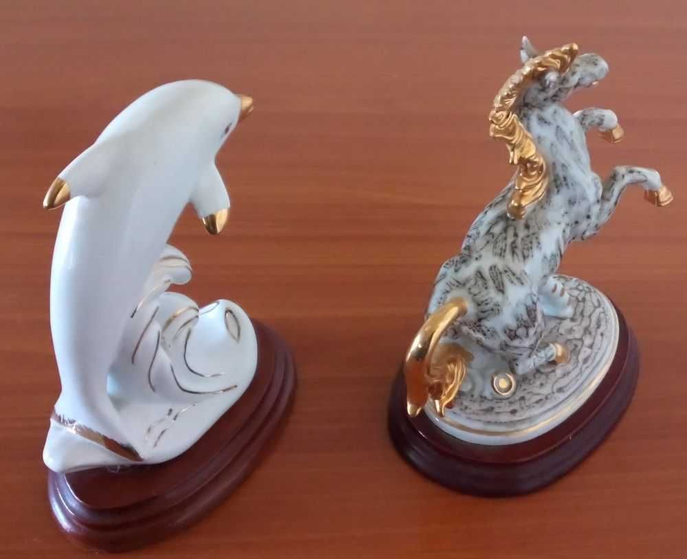 Golfinho e Cavalo em porcelana