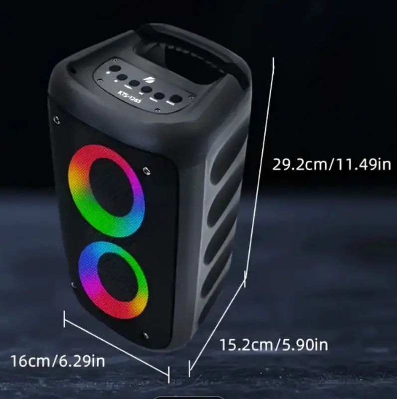 Портативна Bluetooth колонка з LED-підсвічуванням, Bluetooth, FM-радіо