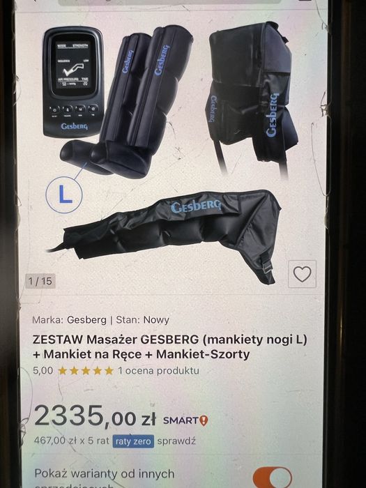 Aparat do presoterapii i drenażu limfatycznego- pełen zestaw Gesberg